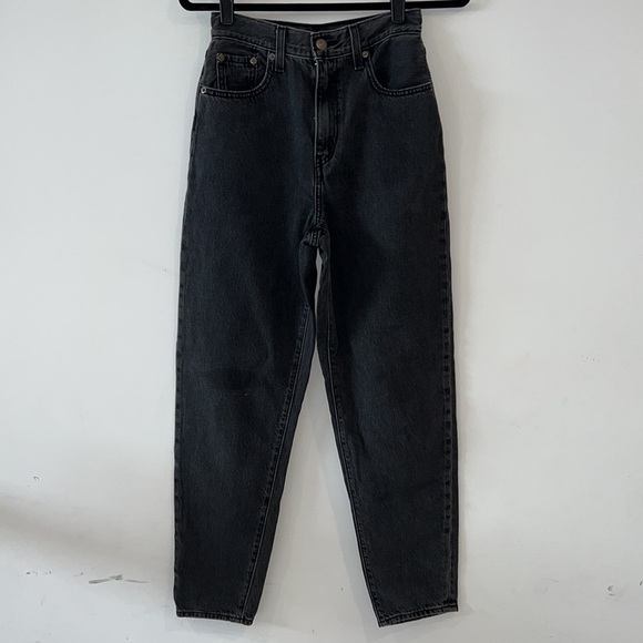 LEVI’S Women’s Dark Wash Black High Loose Tapered Leg Jeans size 24 - Picture 2 of 13